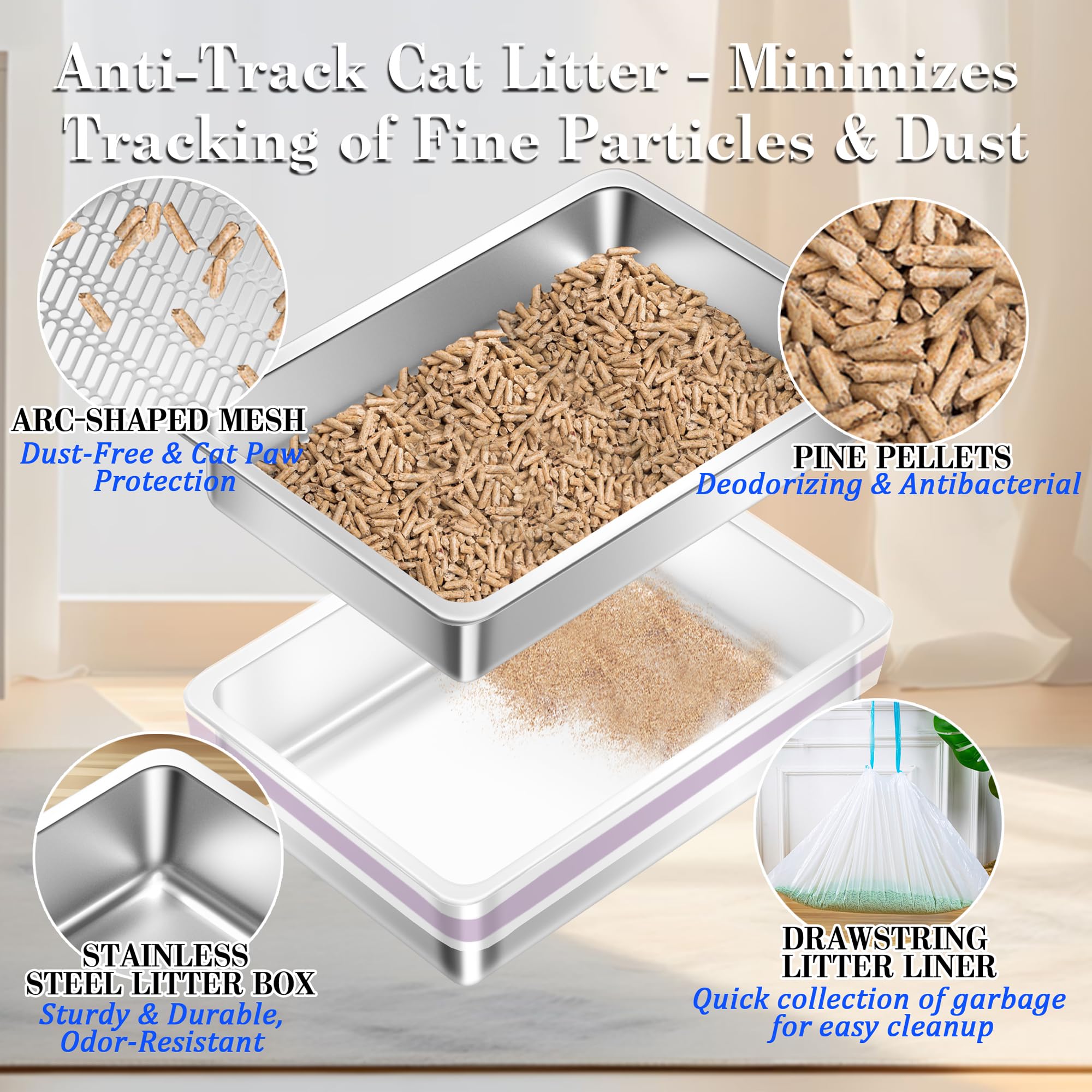 Tehoao sifting tray interior reveals rust-resistant steel for long-lasting maintenance