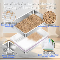 Tehoao sifting tray interior reveals rust-resistant steel for long-lasting maintenance