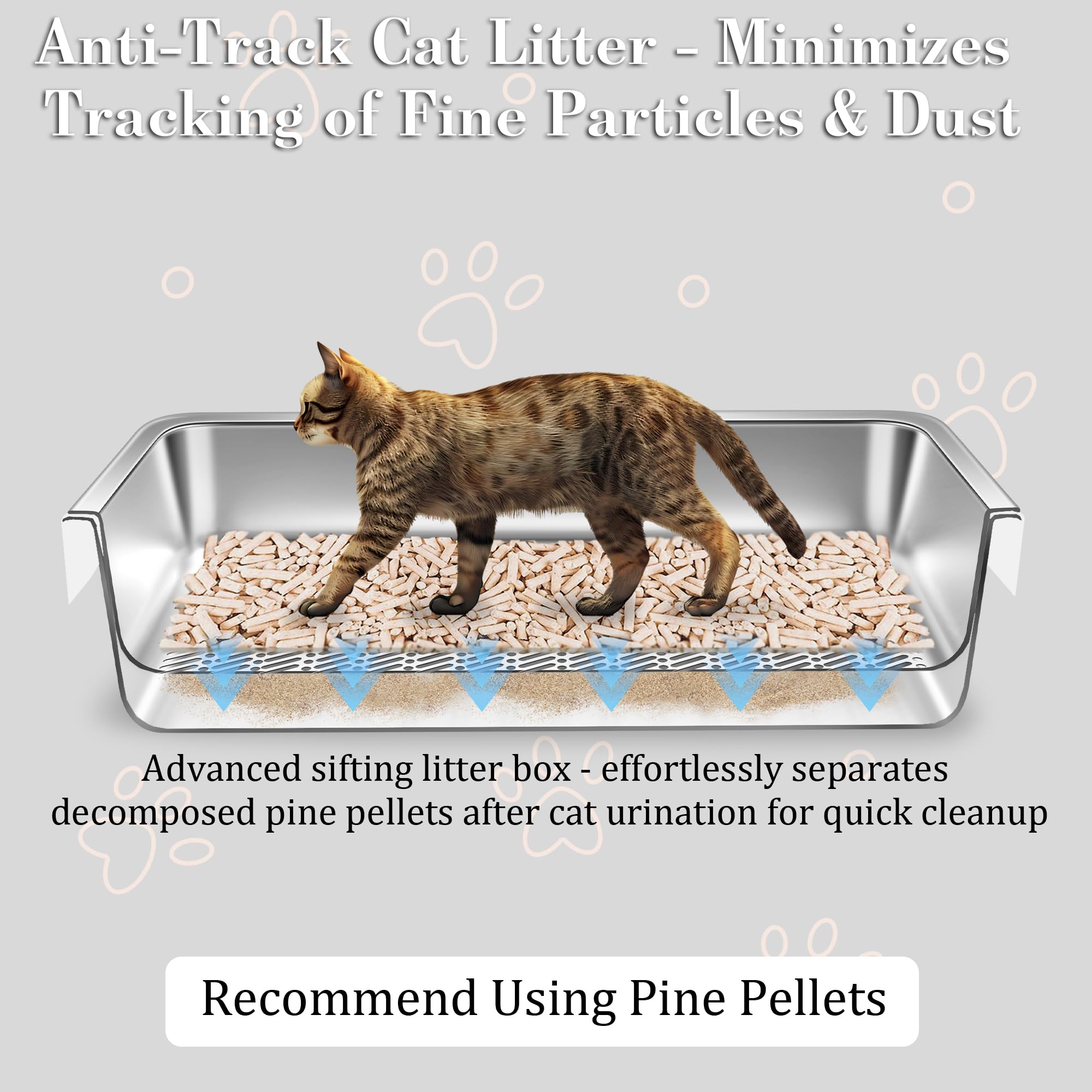 Tehoao XL sifting box side view highlights spacious interior for multi-cat use