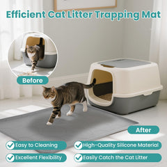 Teikugv large anti-slip litter mat provides wide coverage around the litter box