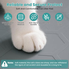 Teikugv easy-clean cat litter mat wipes clean after use