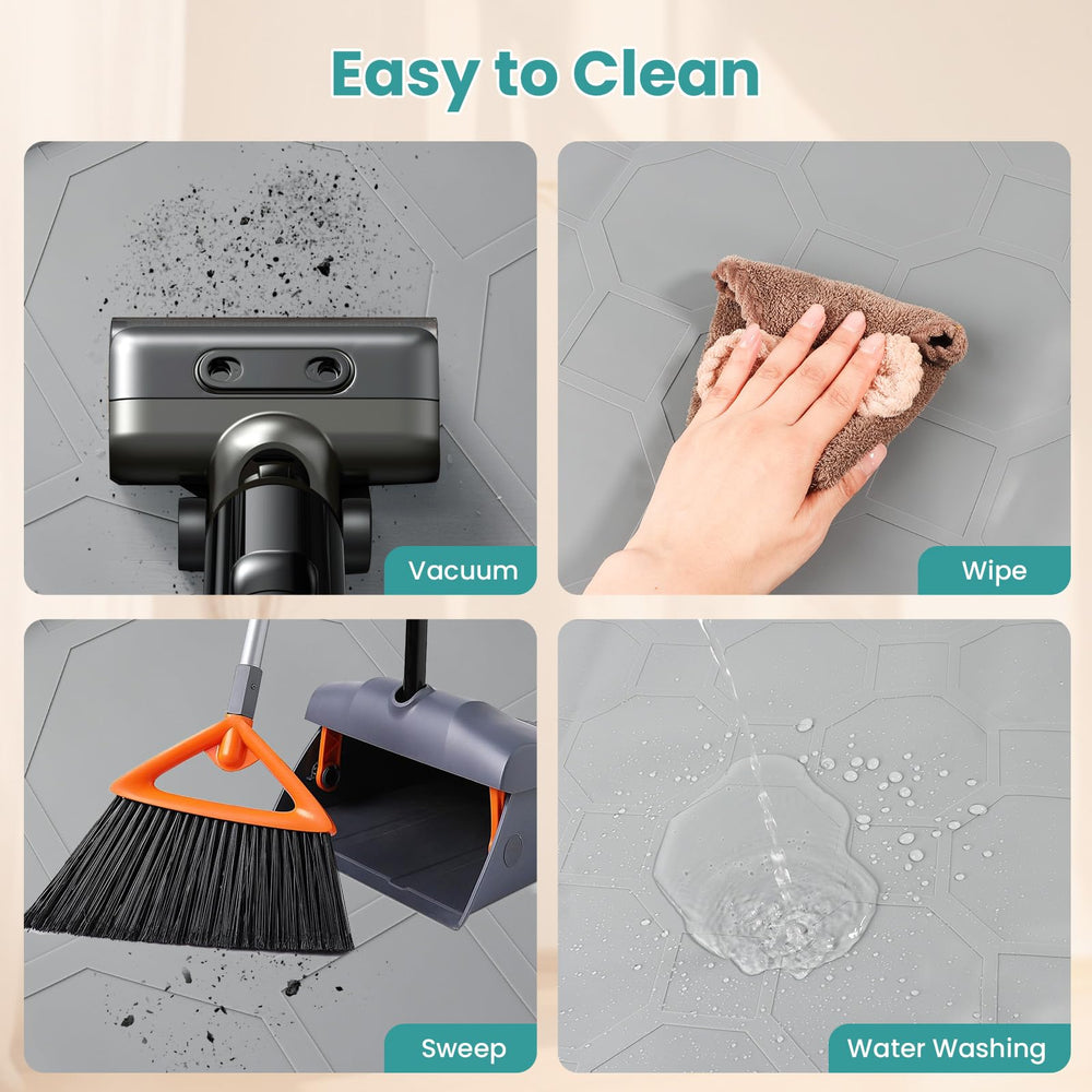 Teikugv waterproof floor protector mat shields floors from liquids and leaks