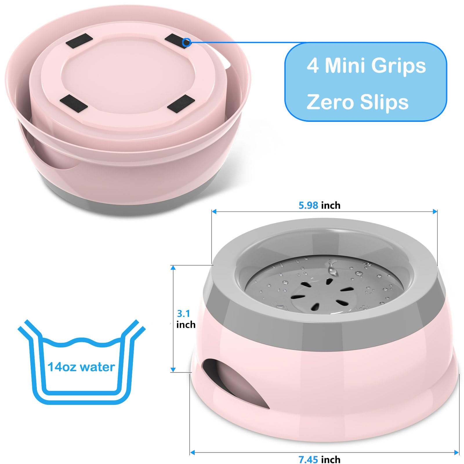 Tekcoo non-slip base with silicone pads grips surfaces and prevents tipping.