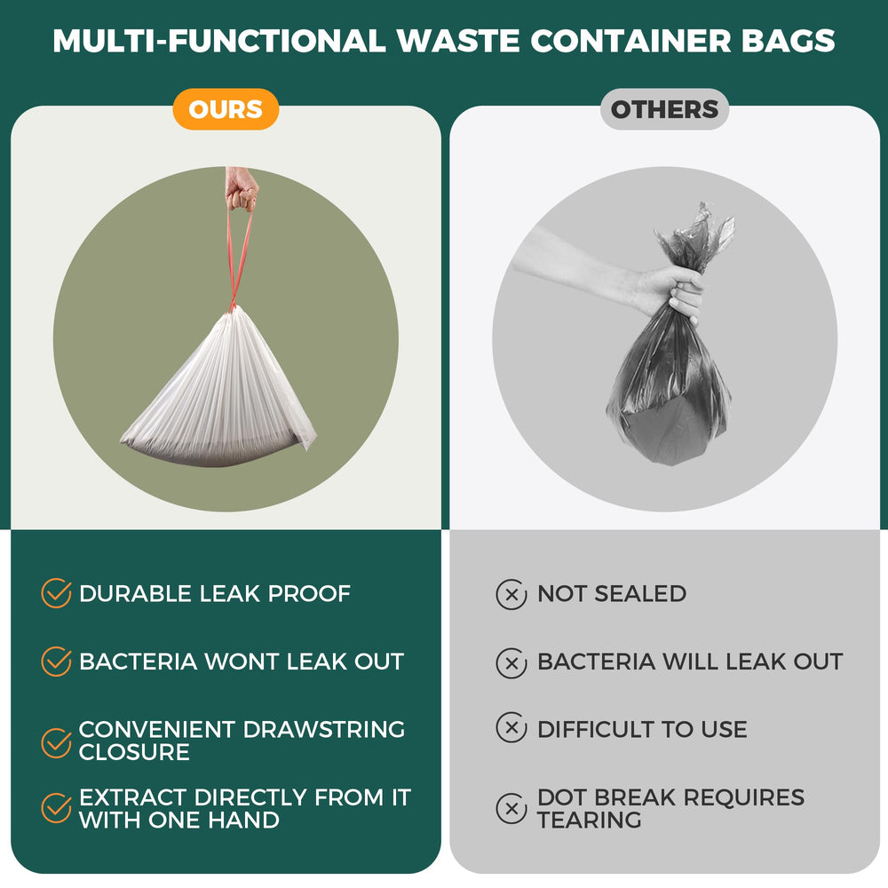 TELEGLO drawstring bag seal demonstrates quick one-handed closure.