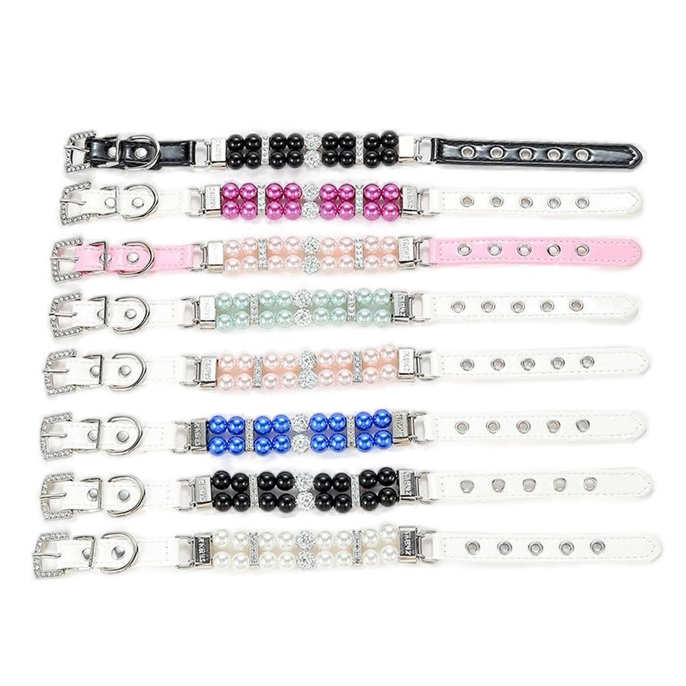 Teleyi Blackwhite dog pearl necklace photo prop idea for stylish pet moments