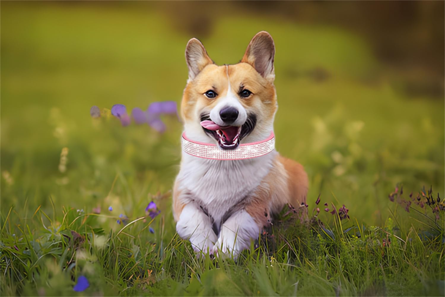 Teleyi small dog collar with adjustable buckle provides secure fit.