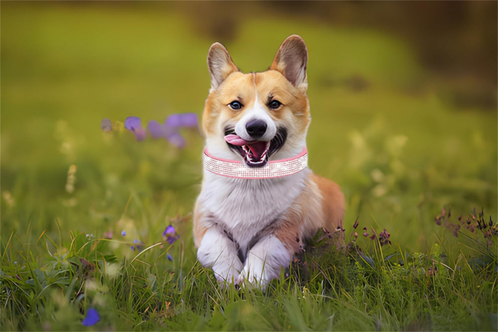 Teleyi small dog collar with adjustable buckle provides secure fit.