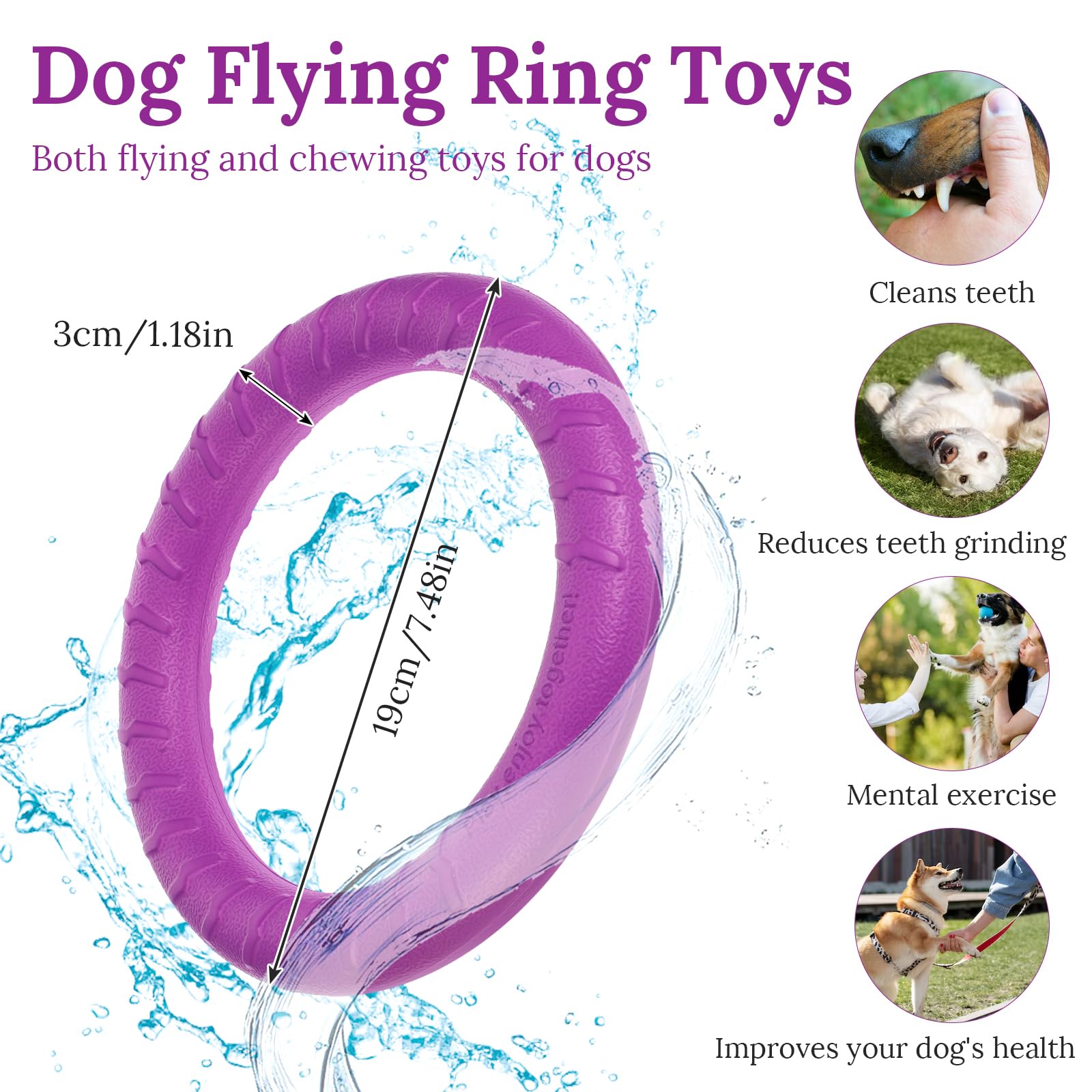 Telooco yellow dog ring toy helps quick visibility during fetch and tug sessions