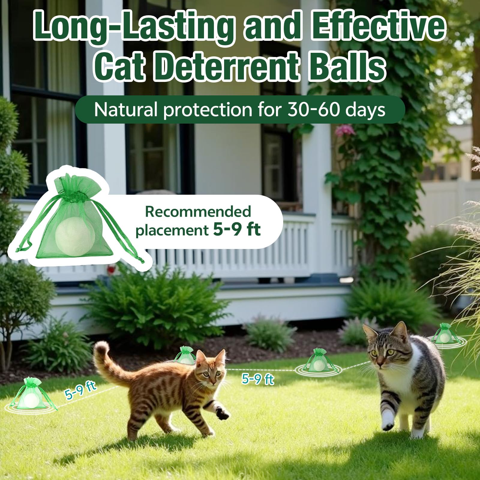 TELUNSU cat-repellent-outdoor-mesh-bags enables easy hanging to guard garden spaces