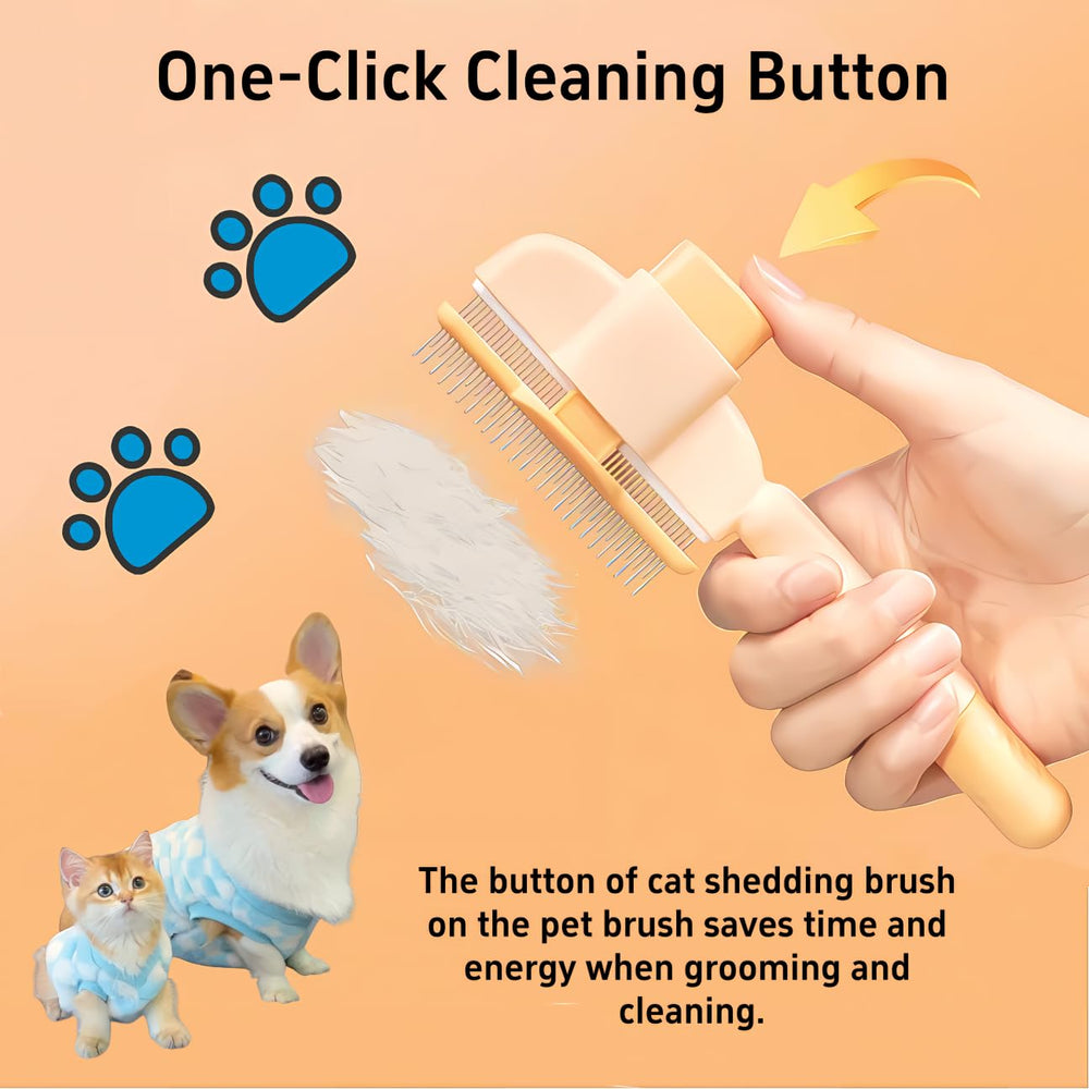 TemApex pet comb short teeth targets undercoat knots for thorough cleaning