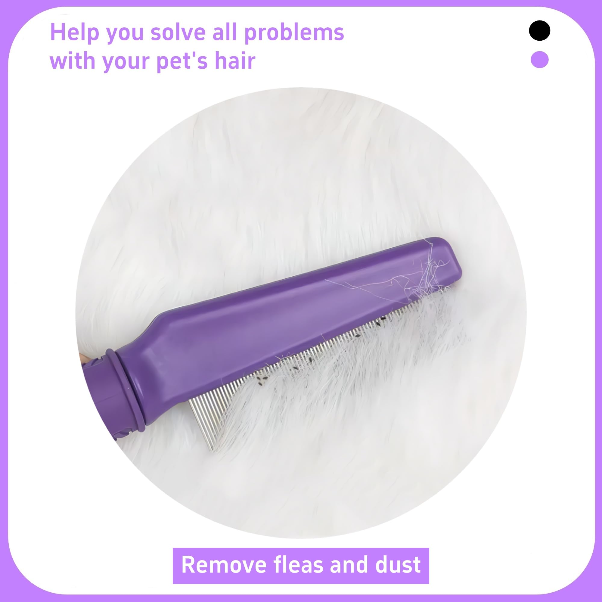 TemApex stainless steel teeth image detail shows fleas removal and tangling relief.