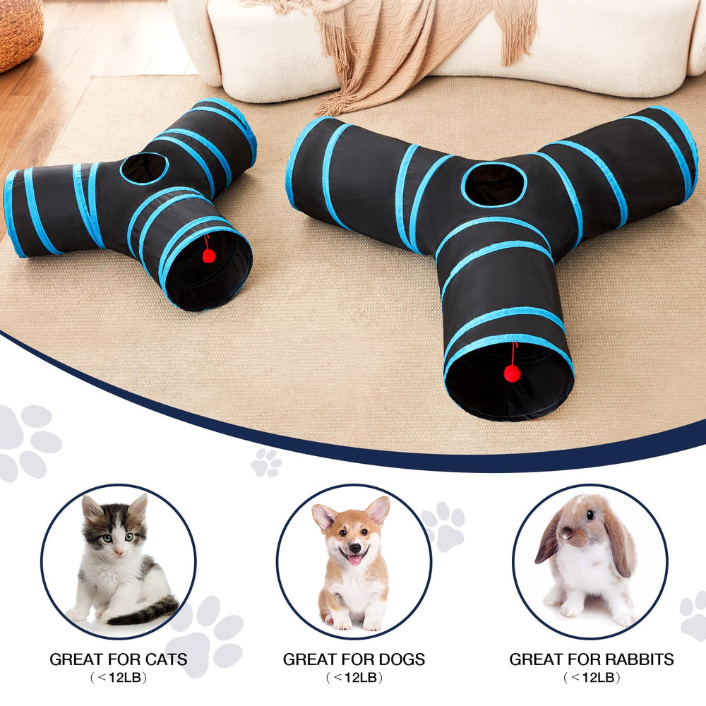 Tempcore cat tube toy ball exit encourages interactive chasing and hunting imitation.