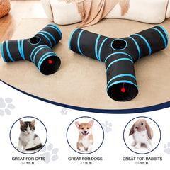 Tempcore cat tube toy ball exit encourages interactive chasing and hunting imitation.