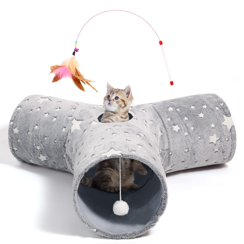 Tempcore cat tunnel 3-way collapsible, spacious play in indoor space and easy storage.