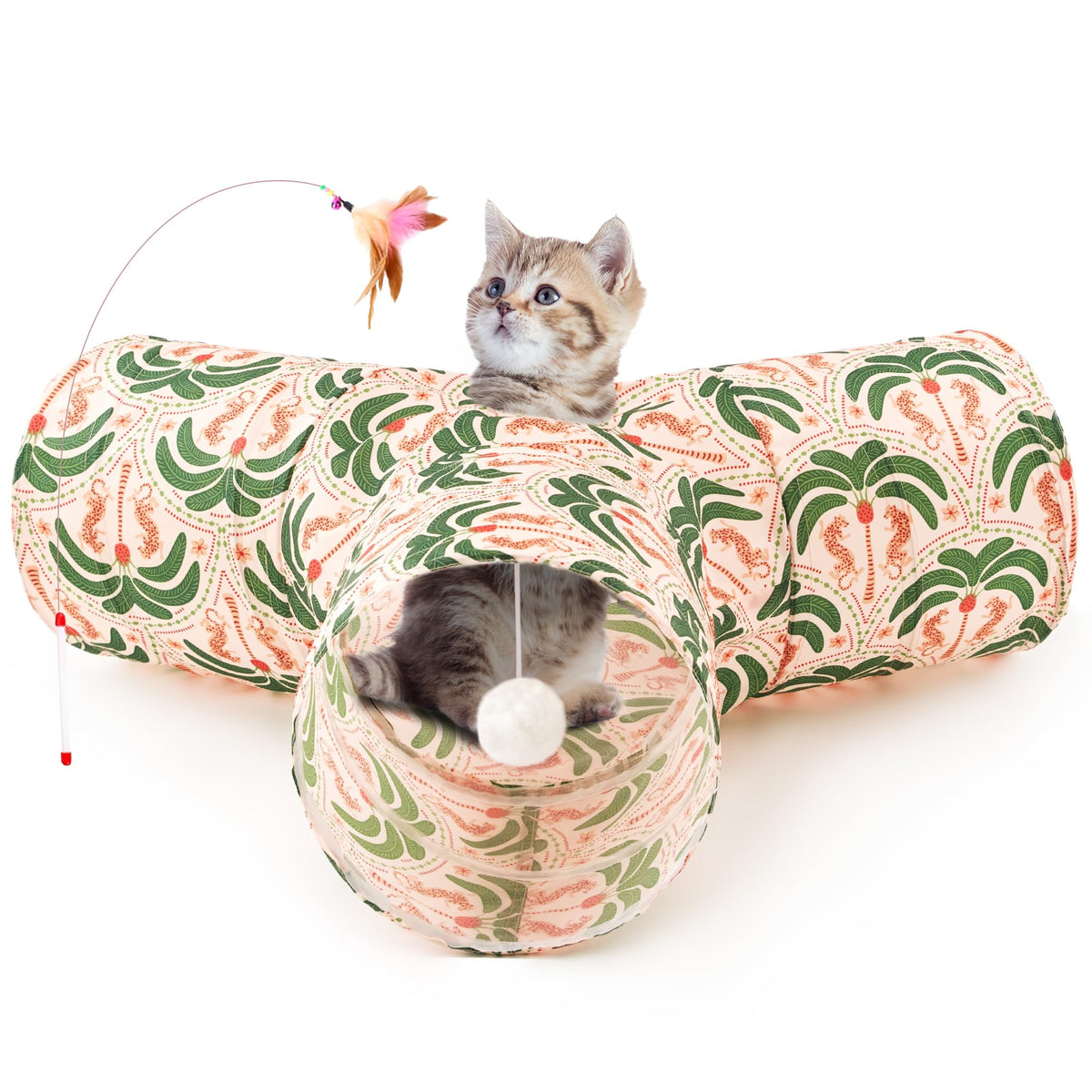 Tempcore cat tunnel 3-way collapsible shows portable design for indoor play and travel.