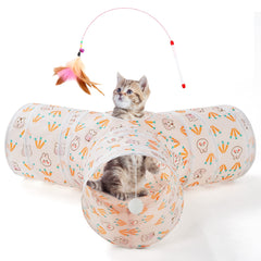Tempcore cat tunnel 3-way collapsible for versatile indoor play.