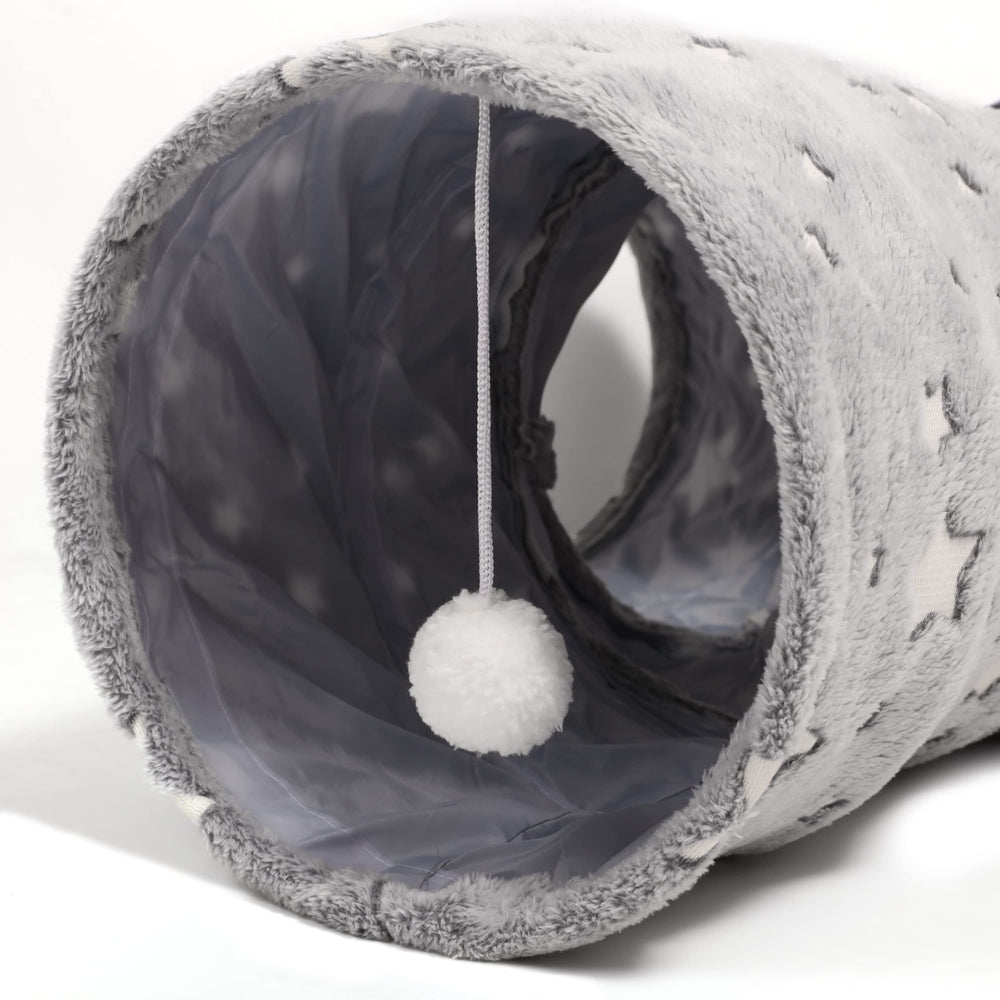 Tempcore cat tunnel dangling ball exit, promotes daily exercise and chase play.
