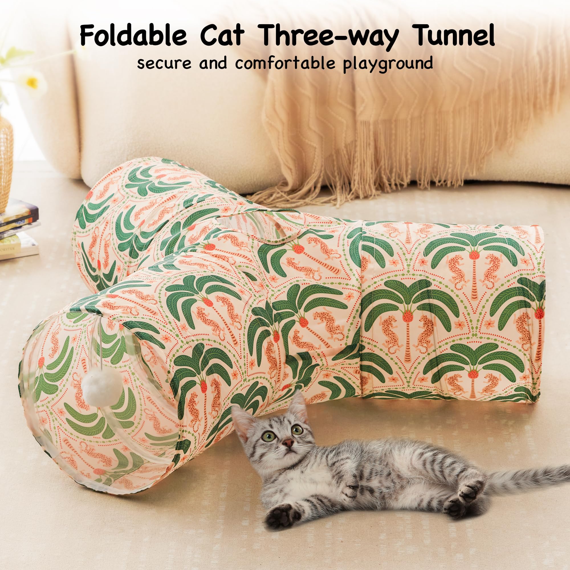 Tempcore cat tunnel with peek hole highlights interactive play for curious kittens.