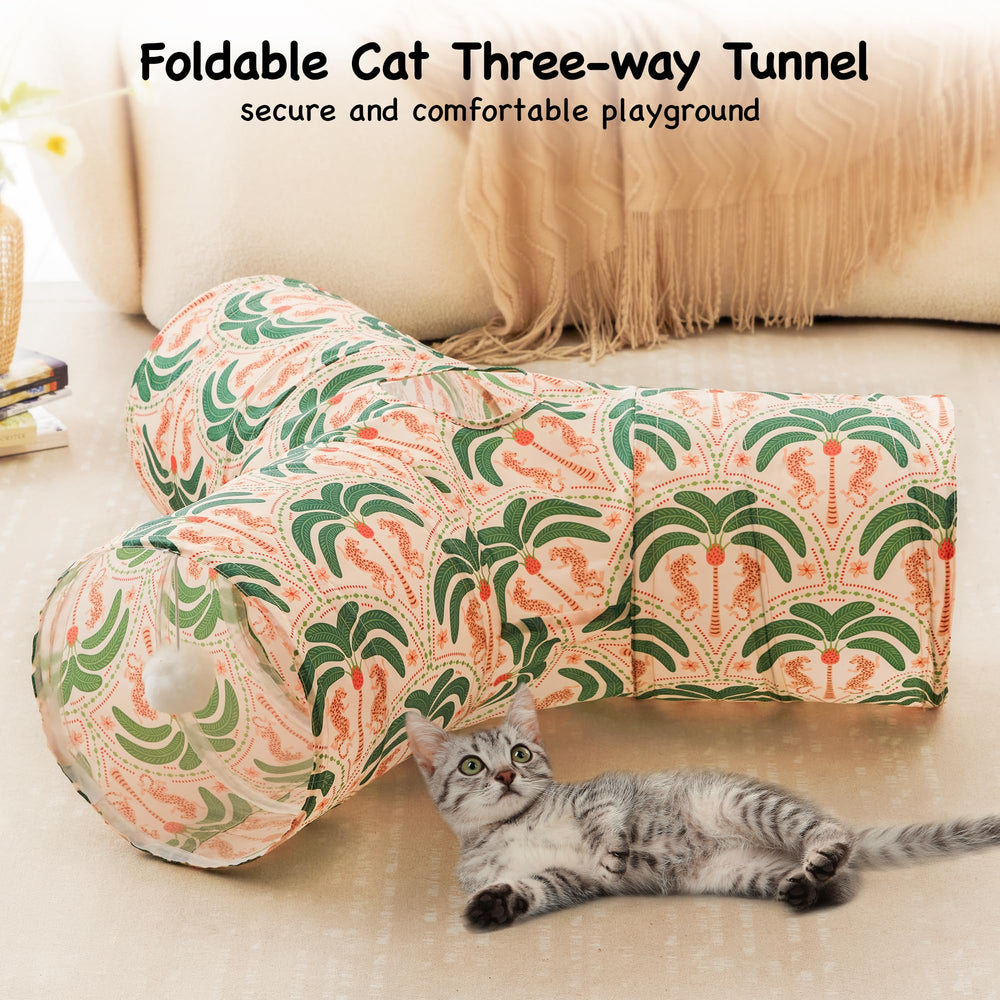 Tempcore cat tunnel with peek hole highlights interactive play for curious kittens.