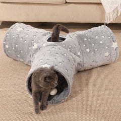 Tempcore cat tunnel peephole entrance, invites peek-a-boo play and interactive exploration.