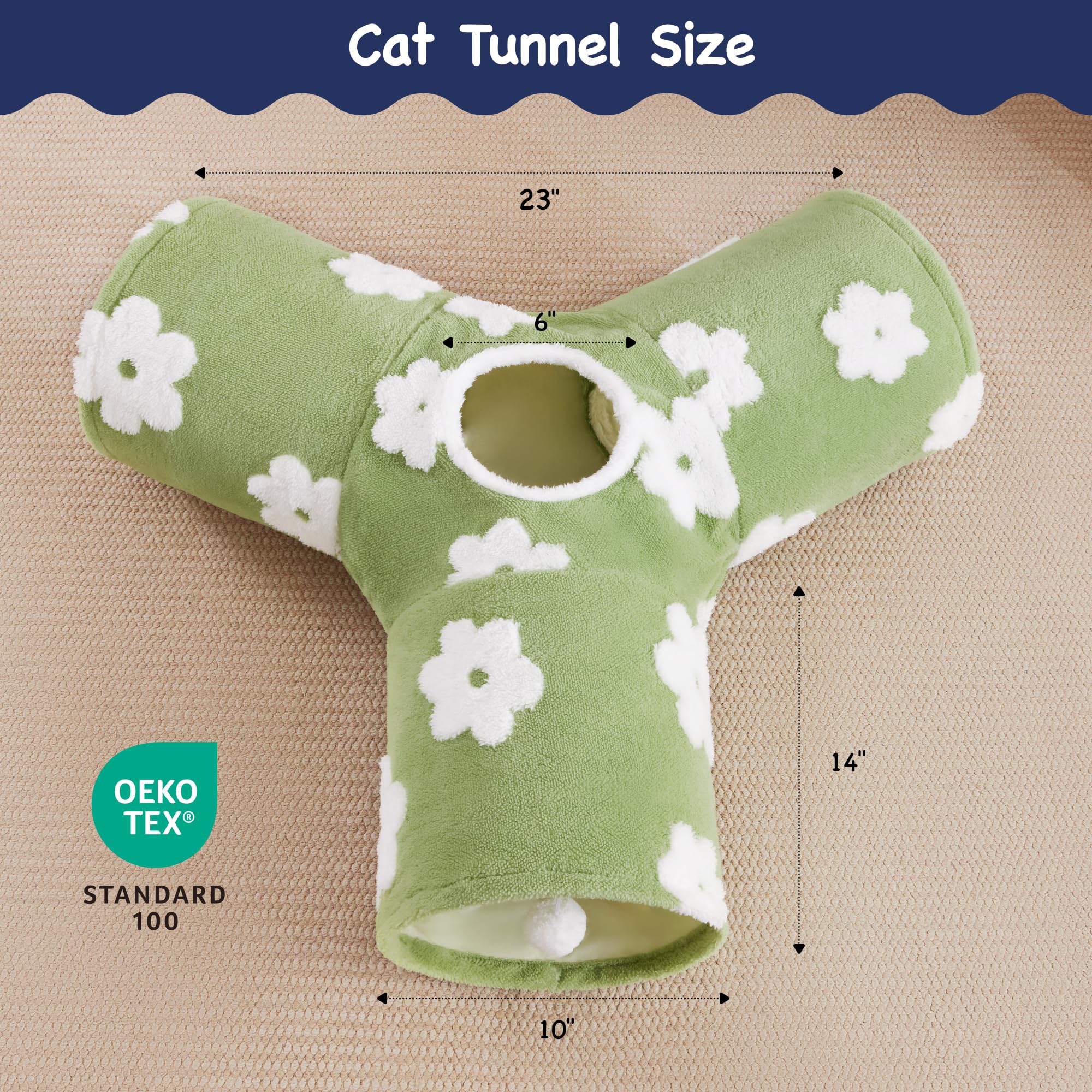 Tempcore Flannel Cat Tunnel folded compact for travel and storage.