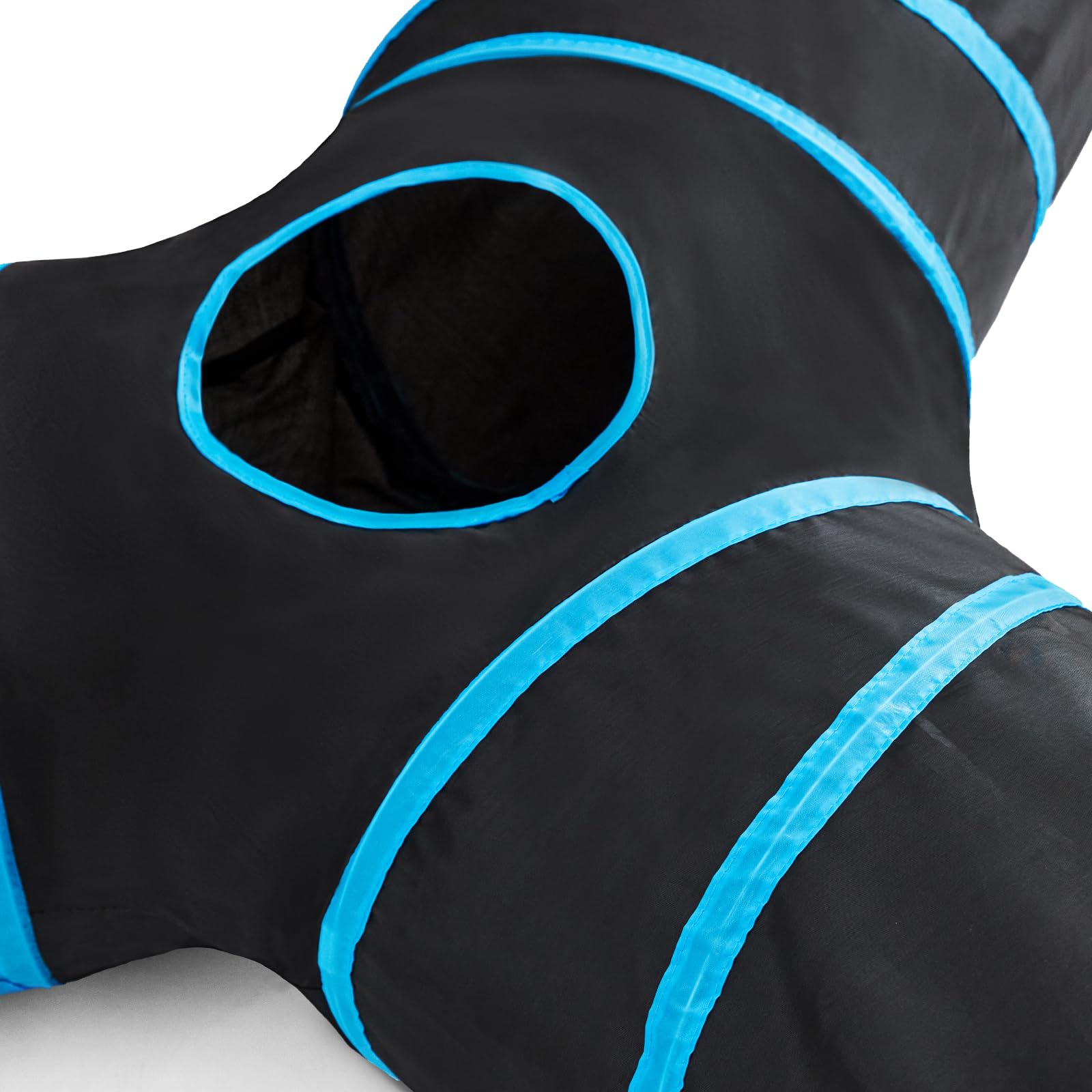 Tempcore travel-friendly cat tunnel folds flat for easy transport.