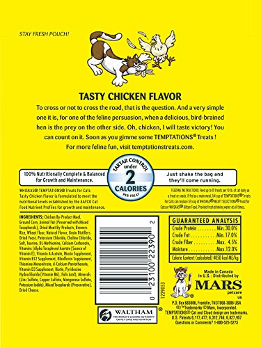 Temptations Classic Chicken treats with crunchy outside and soft inside closeup.