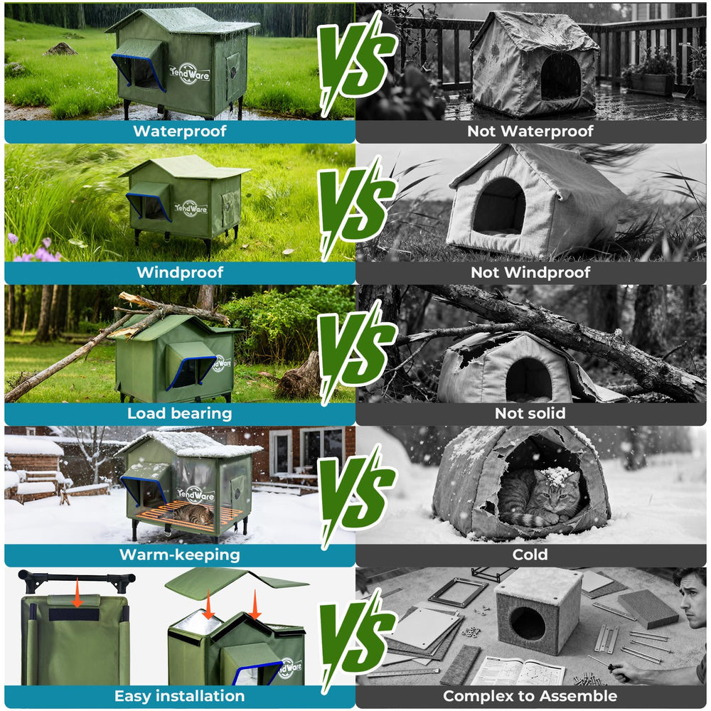 TENDWARE easy assembly image proves tool-free setup for indoors porches or yards.