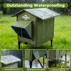 TENDWARE outdoor cat house dual-exits provides safer escape routes for feral cats