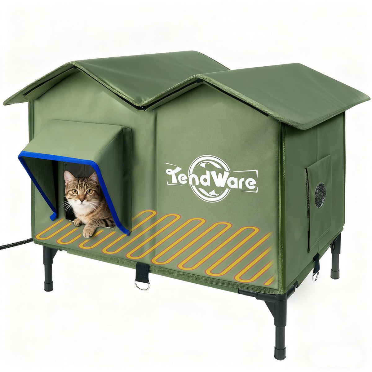 TENDWARE outdoor cat house heated range 35-45C keeps feral cats warm in winter.