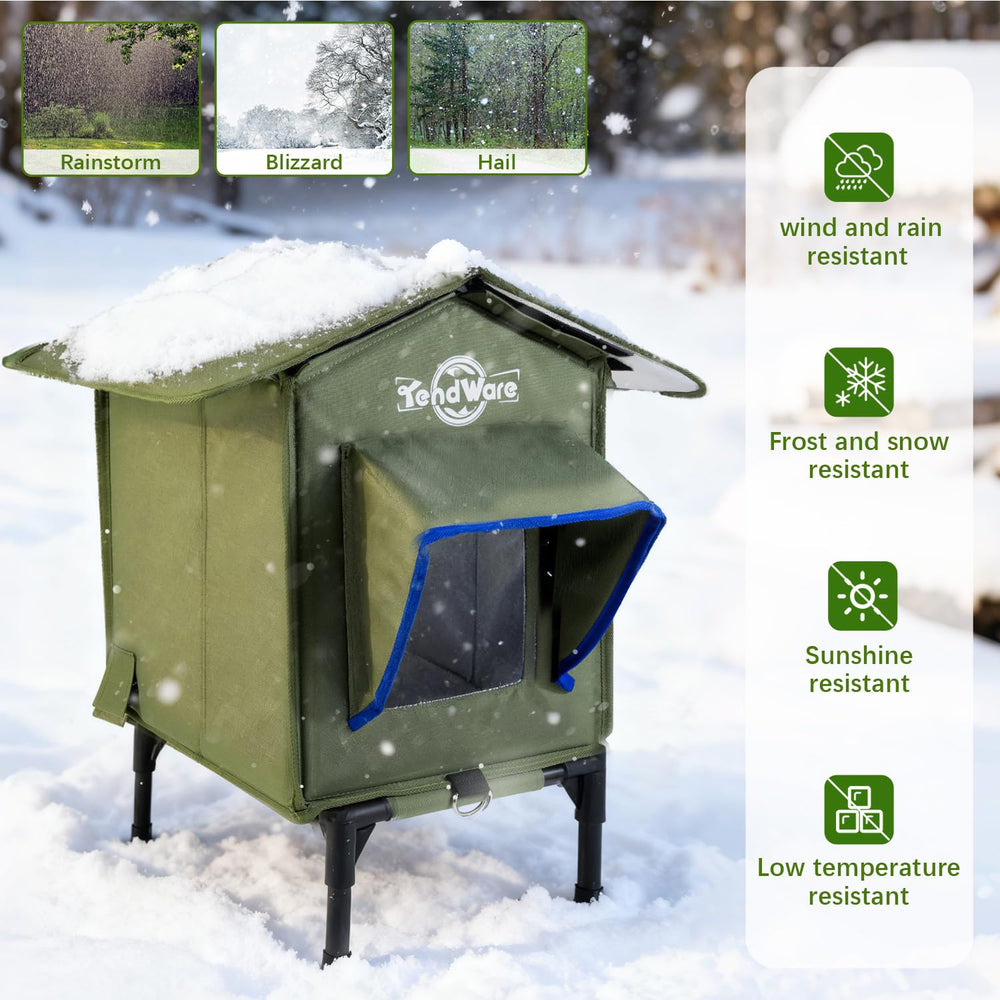 TENDWARE outdoor cat house thermal-insulation improves warmth and comfort in cold weather