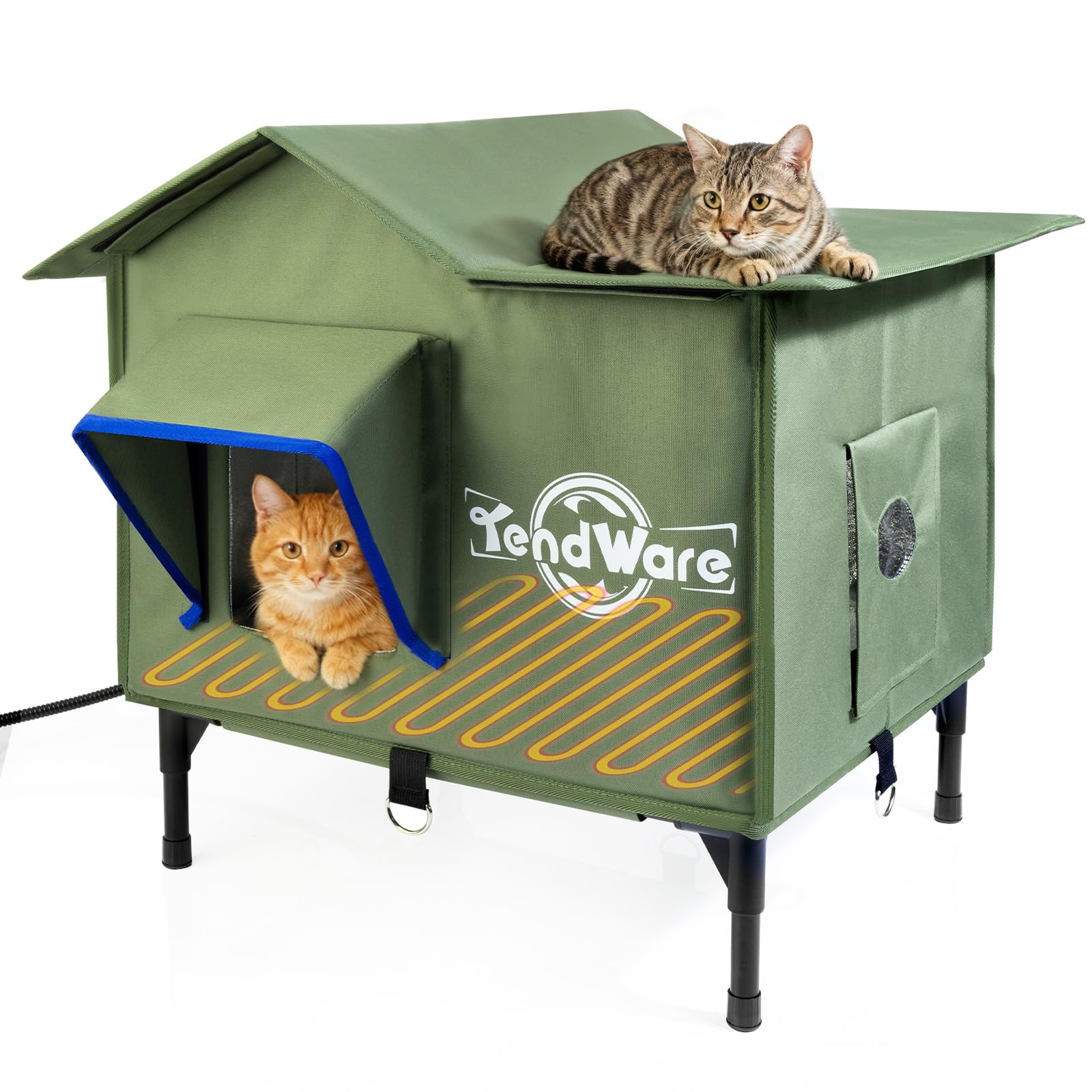 TENDWARE outdoor cat house warmth view shows a cozy interior for cold days.