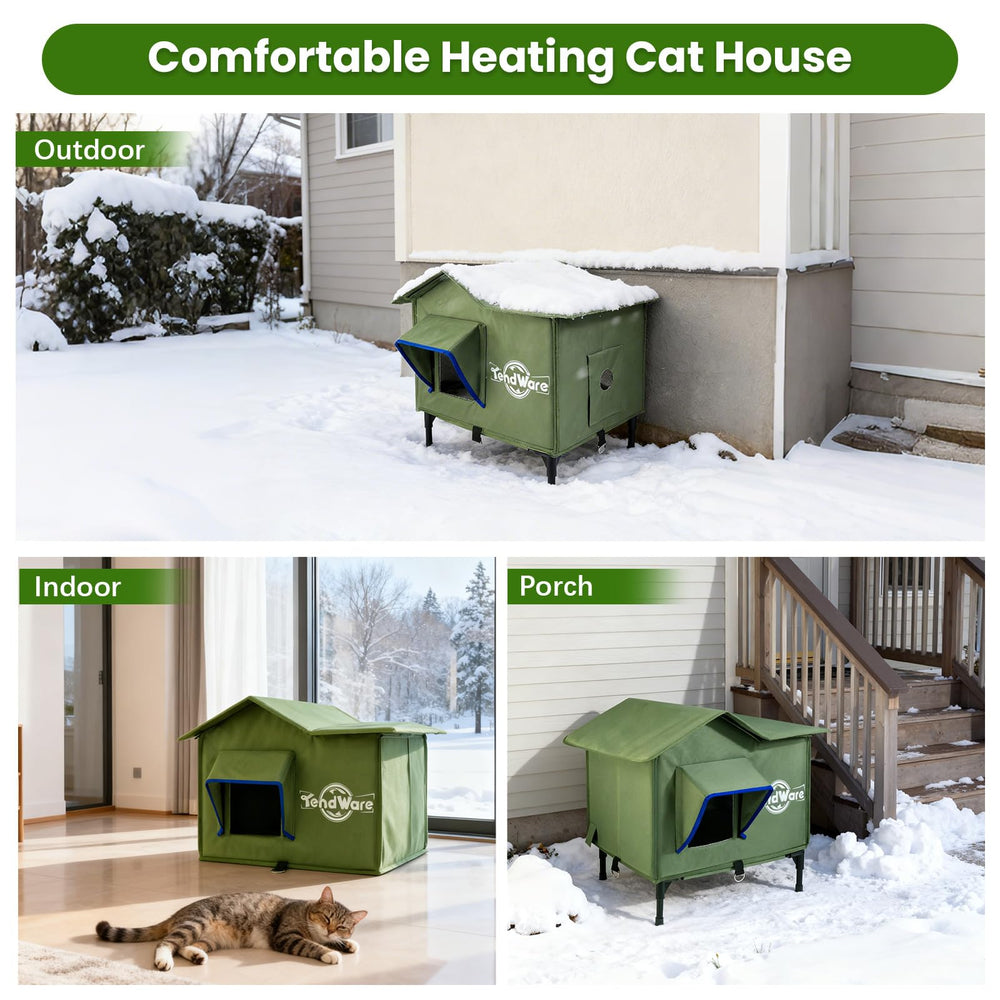 TENDWARE portable cat house ready-to-move design fits garages patios and outdoor corners.