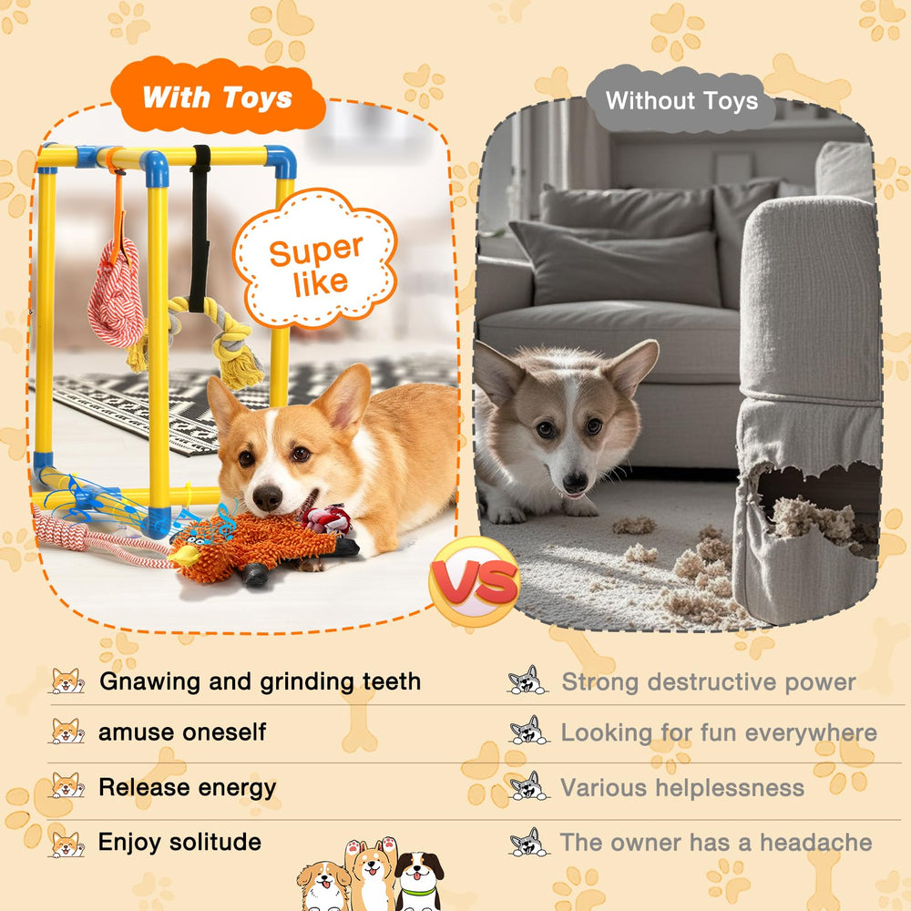 Tengantongda Puppy Play Gym safe materials protect teeth and gums during playtime.