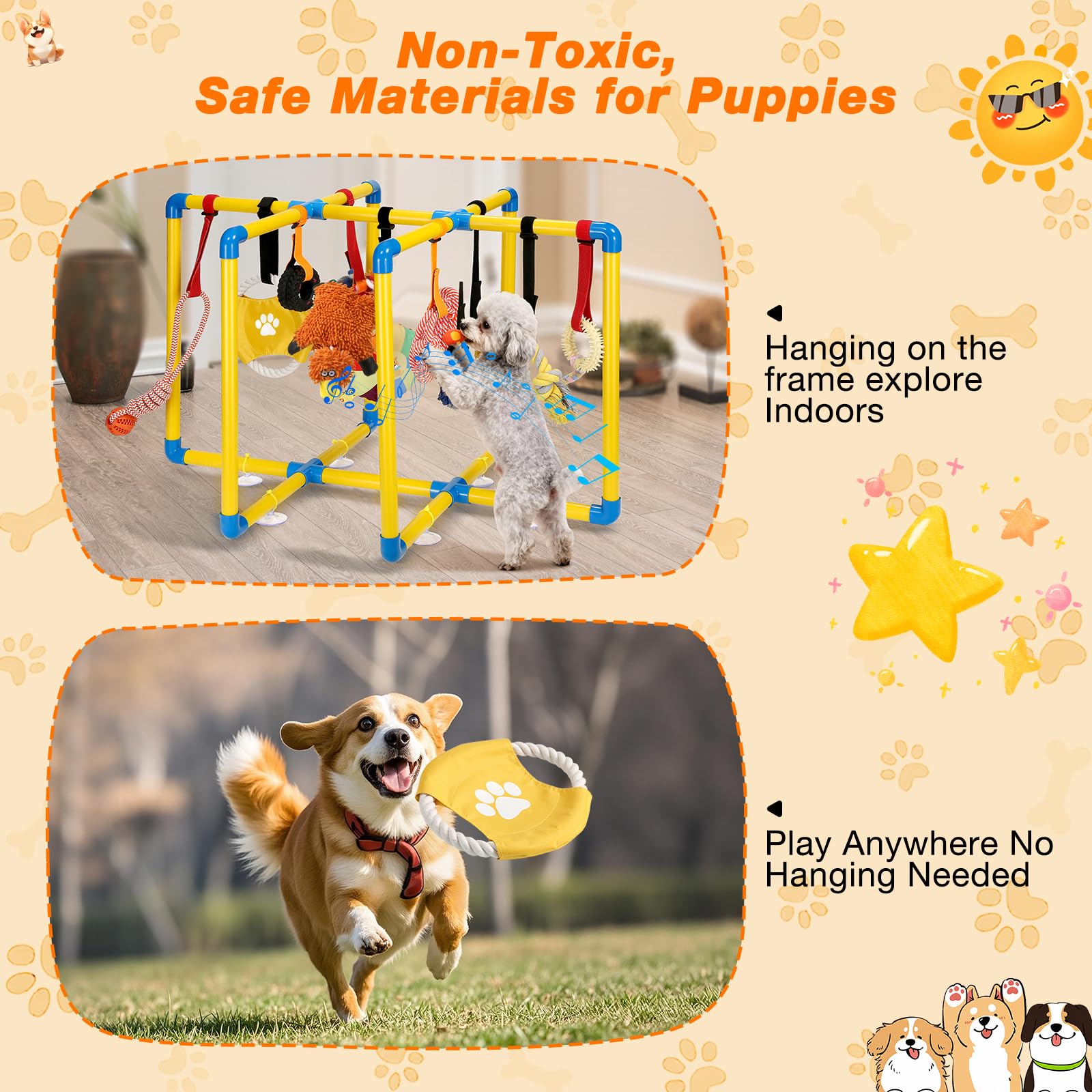 Tengantongda Puppy Play Gym small-dog design creates cozy indoor enrichment spaces.