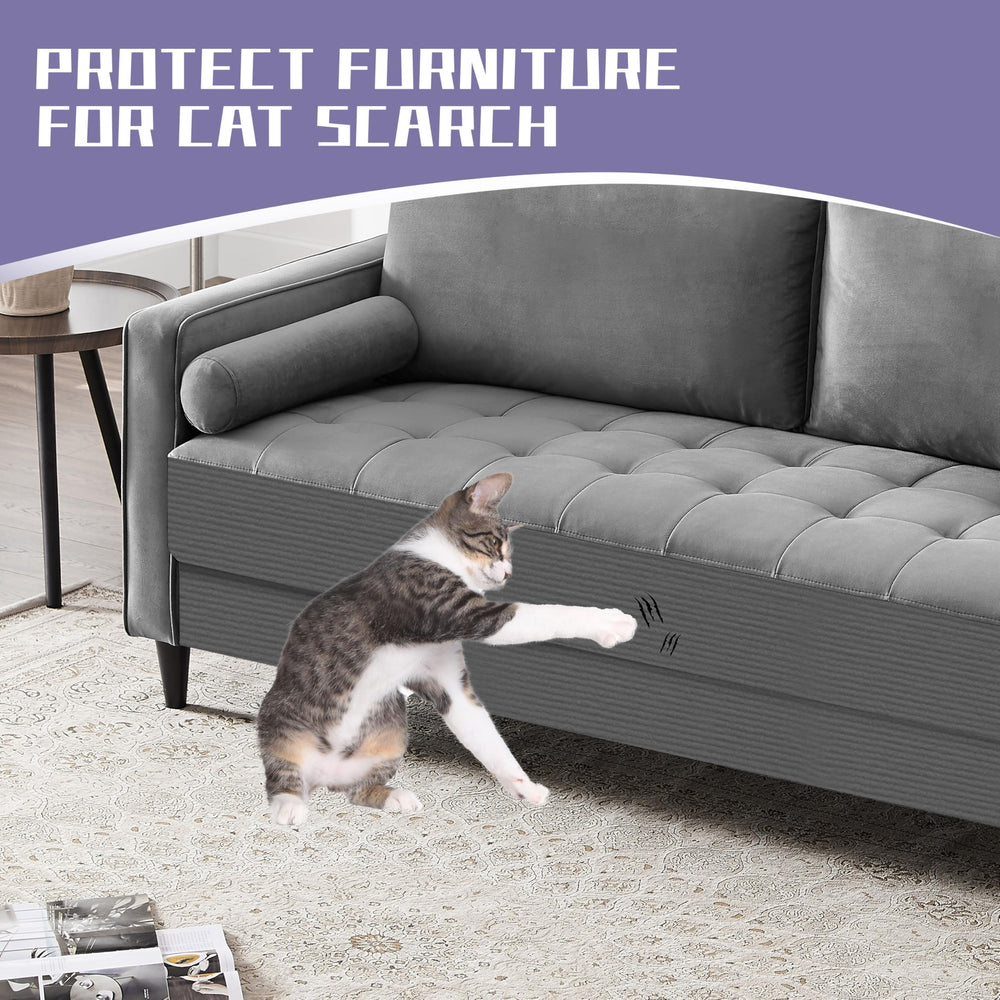 TENGYYY Cat Scratch Furniture Protector Mat dark gray fabric finish blends with decor.
