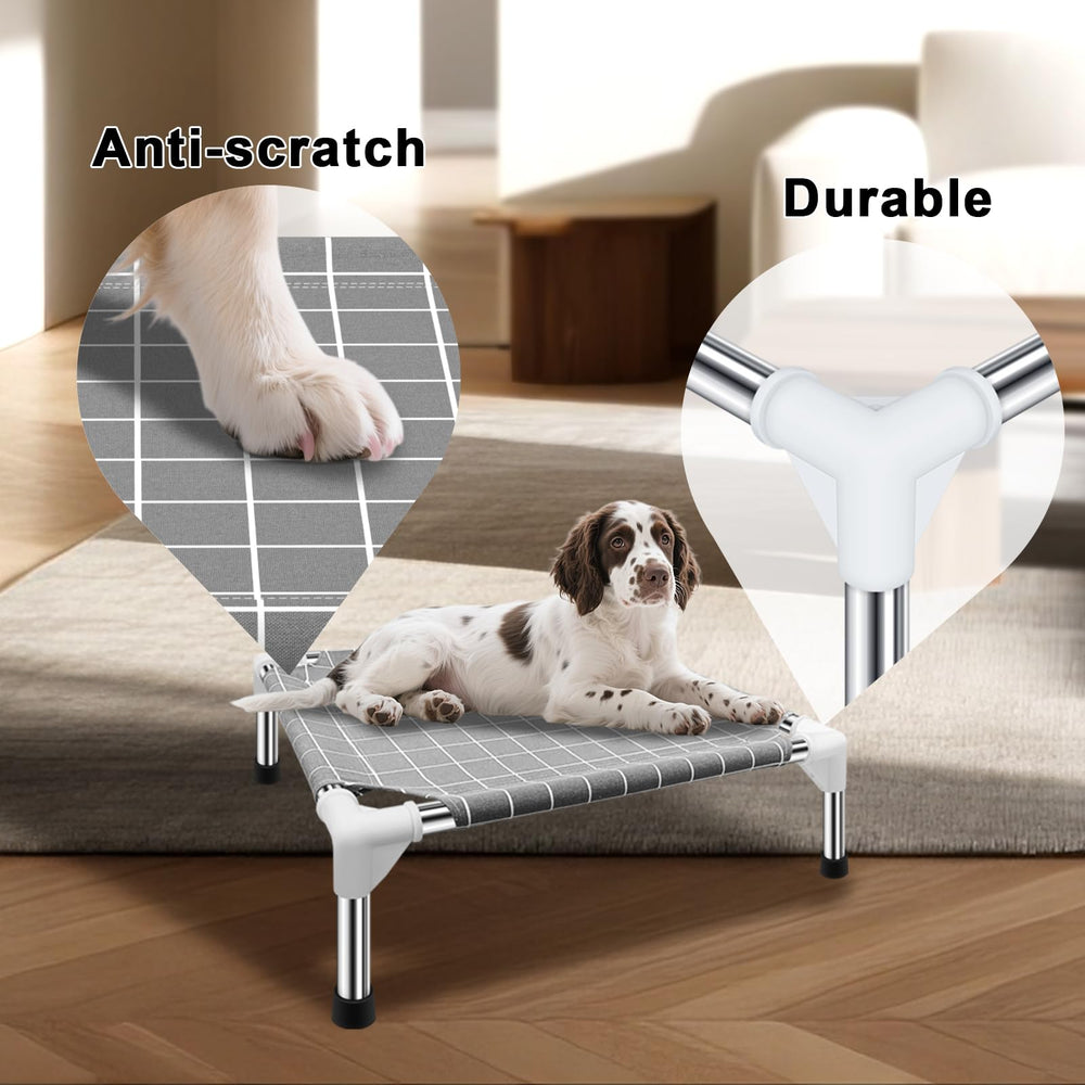 Cama para perros elevada TensorSine, uso interior y exterior, versatilidad para mascotas.