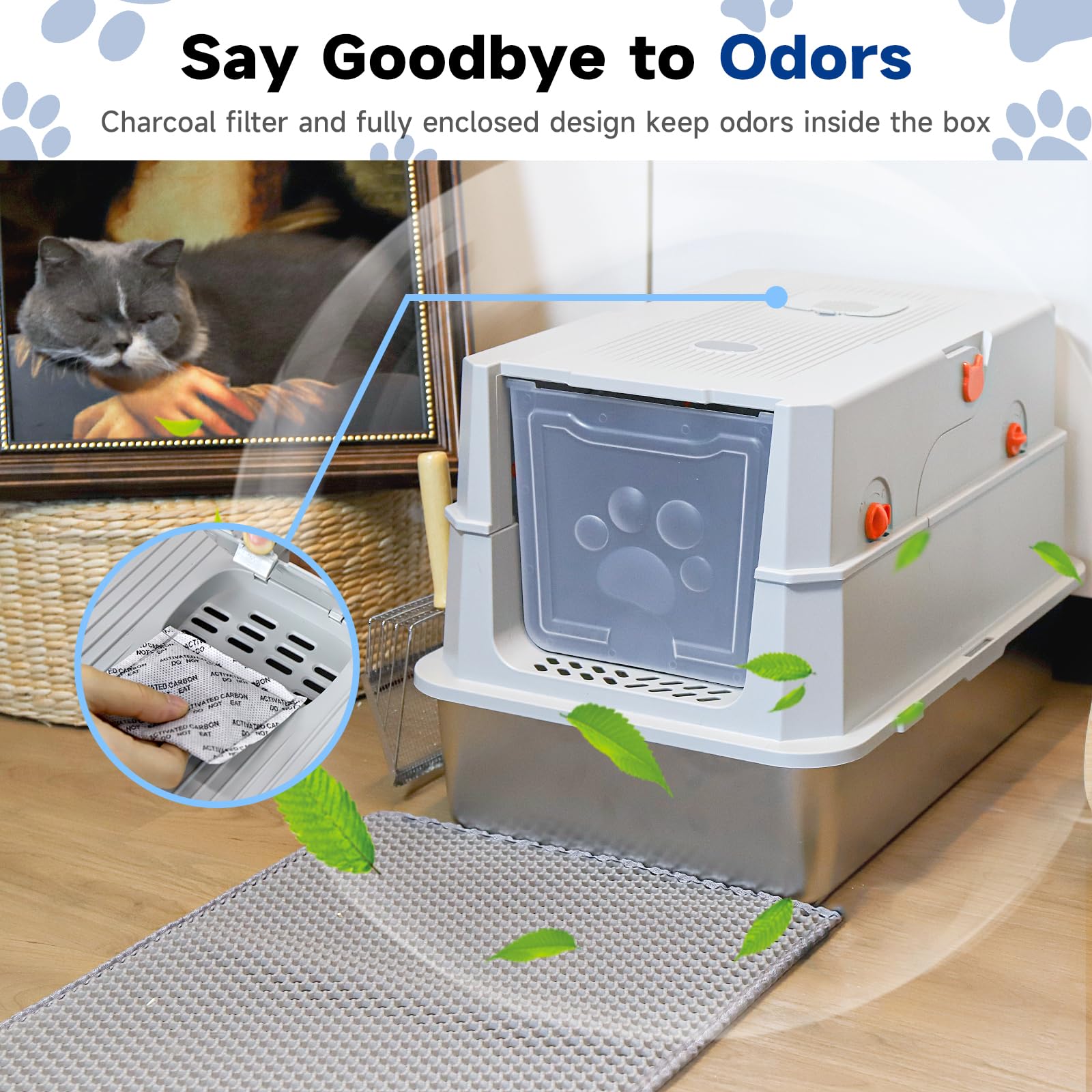 Tentizon high-wall design helps keep litter inside and contains mess.