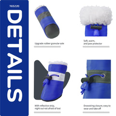 TEOZZO dog boots feature adjustable drawstring for secure fit.