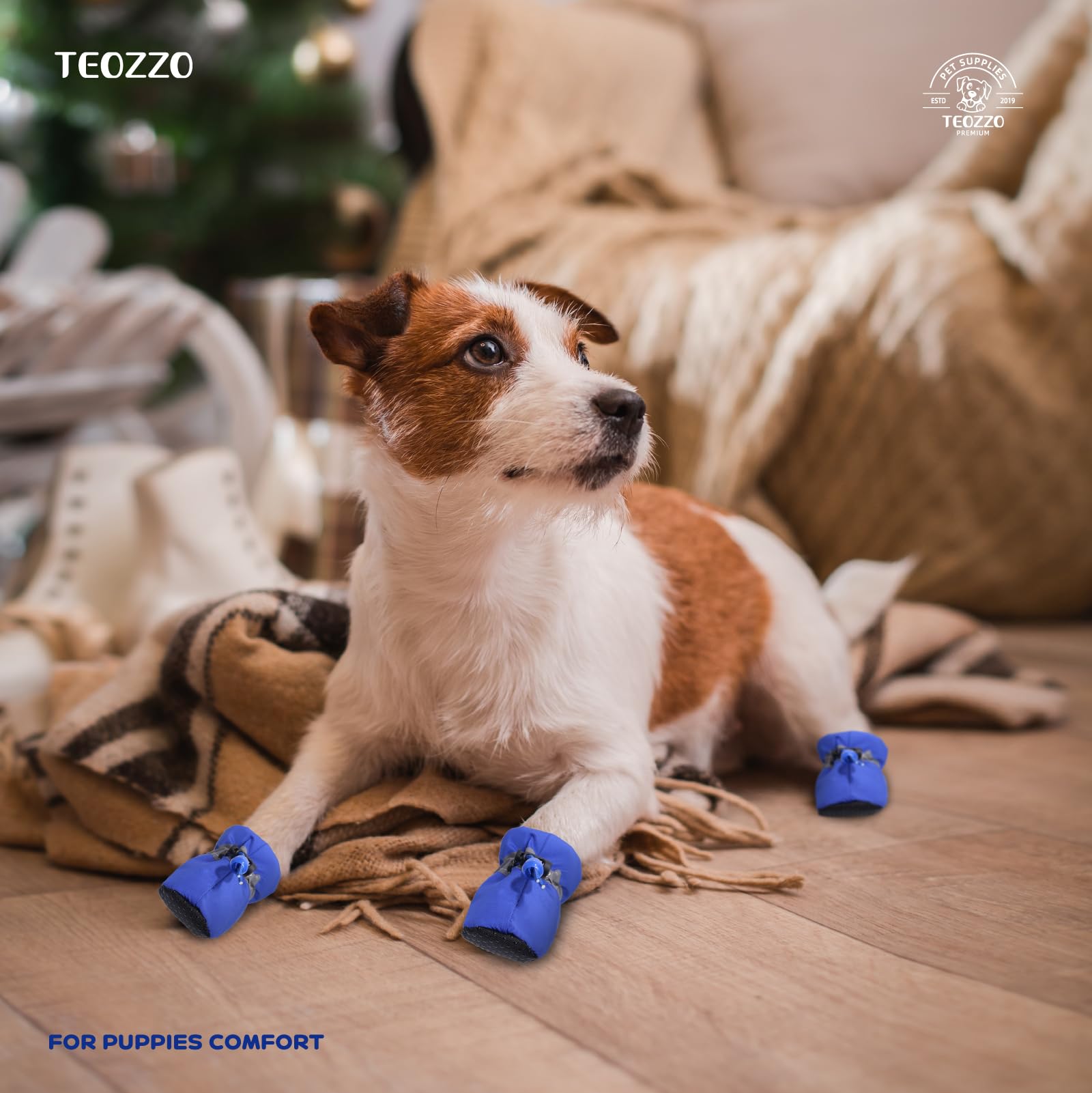 TEOZZO dog boots showing non-slip soles for stable outdoor grip