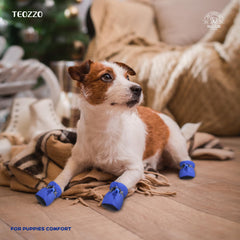 TEOZZO dog boots showing non-slip soles for stable outdoor grip