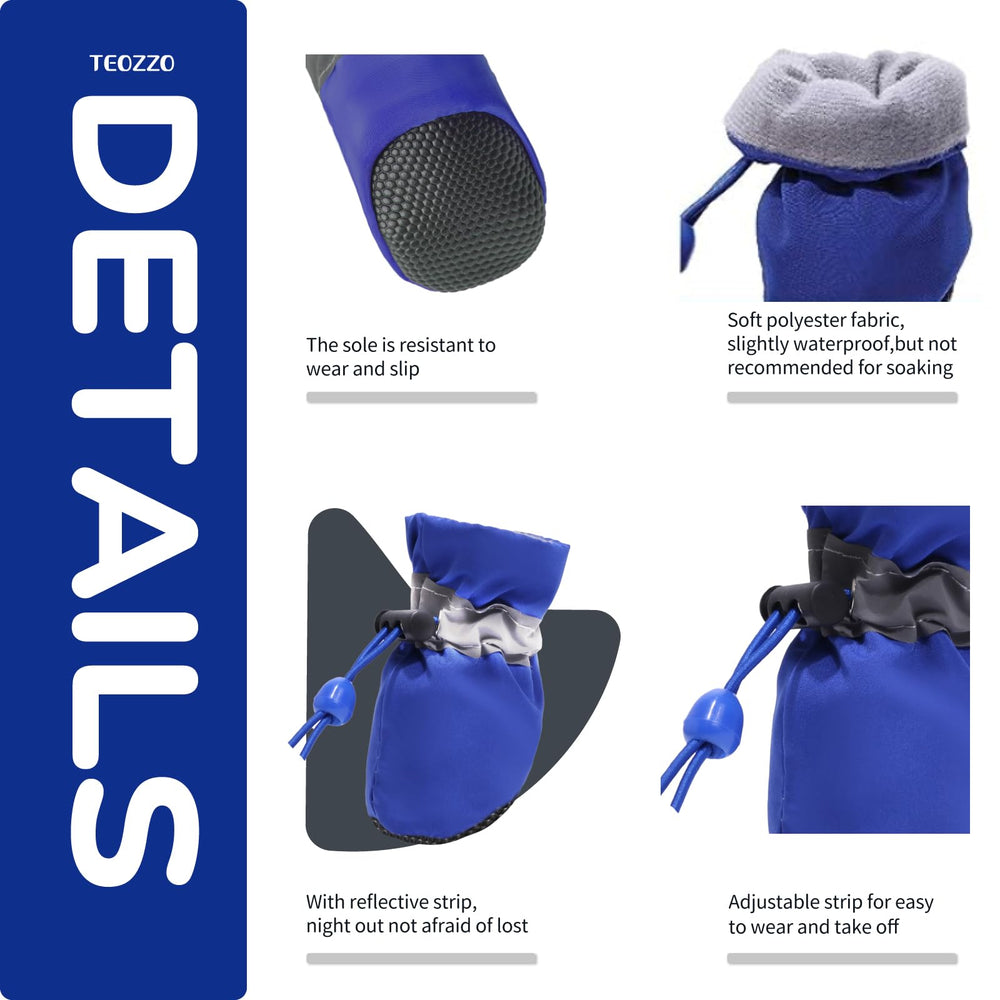 TEOZZO dog boots soft fleece interior for warmth and comfort
