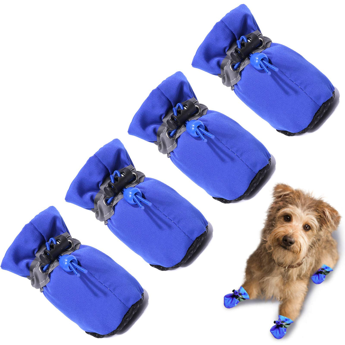TEOZZO dog shoes blue size 3 with padded interior for comfy indoor wear