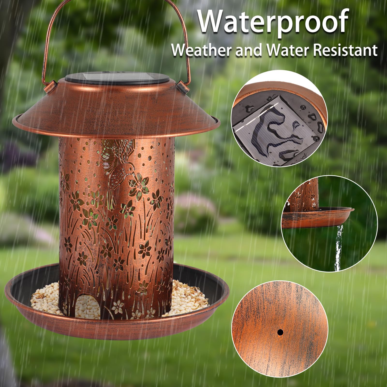 Tepaken garden-decor bird feeder adds festive aesthetics and feeding function.