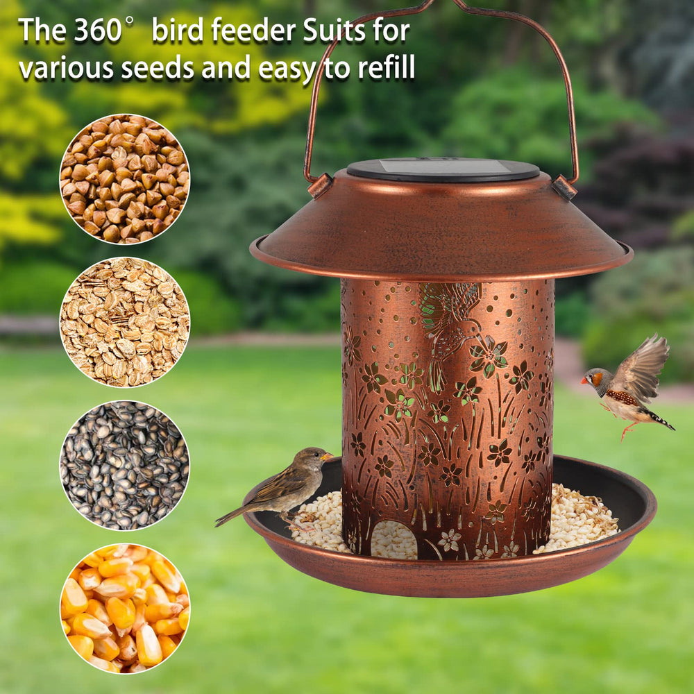Tepaken yard porch display bird feeder creates inviting backyard scene.
