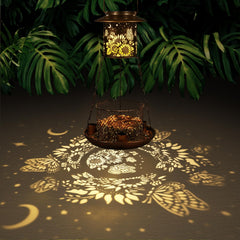 Tepaken Butterfly Solar Bird Feeder features durable metal construction for outdoor use.