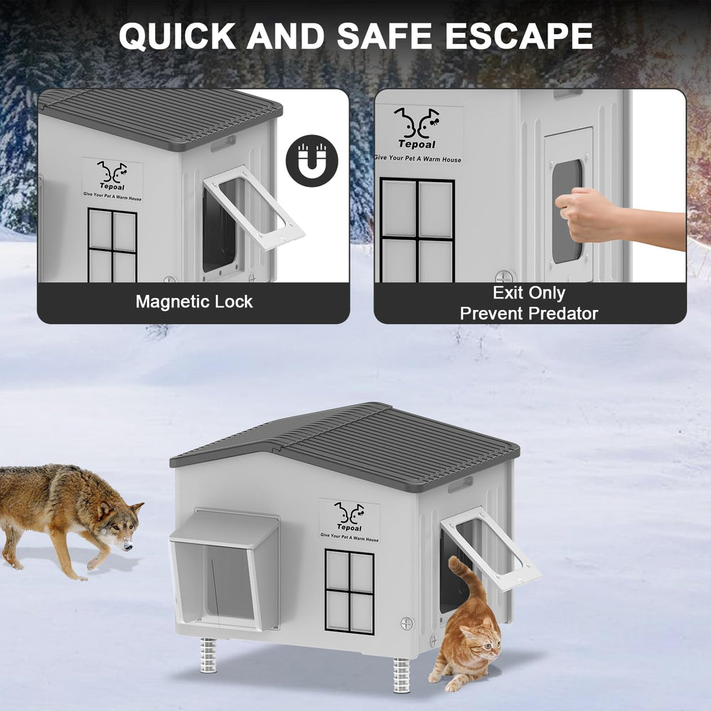 Tepoal elevated base protects interior from rain and moisture