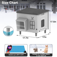 Tepoal elevated cat shelter interior view highlights raised design for dry and cozy warmth