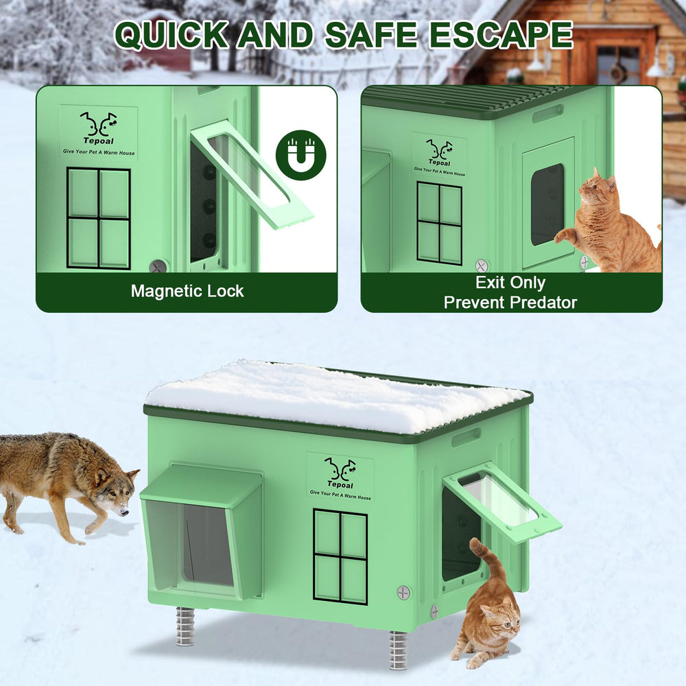 Tepoal insulated shelter with double-layer panels reduces cold drafts.