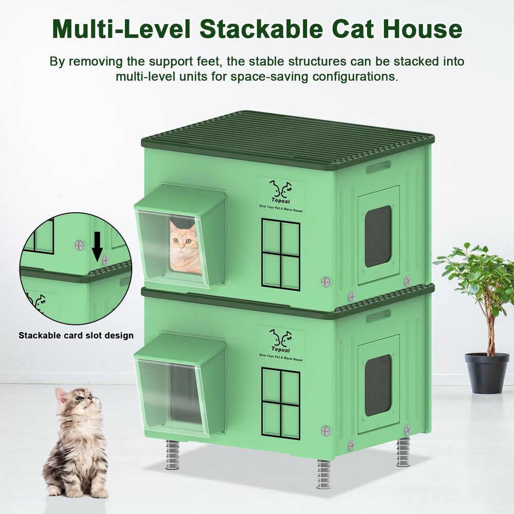 Tepoal stackable design saves floor space in barns or garages.